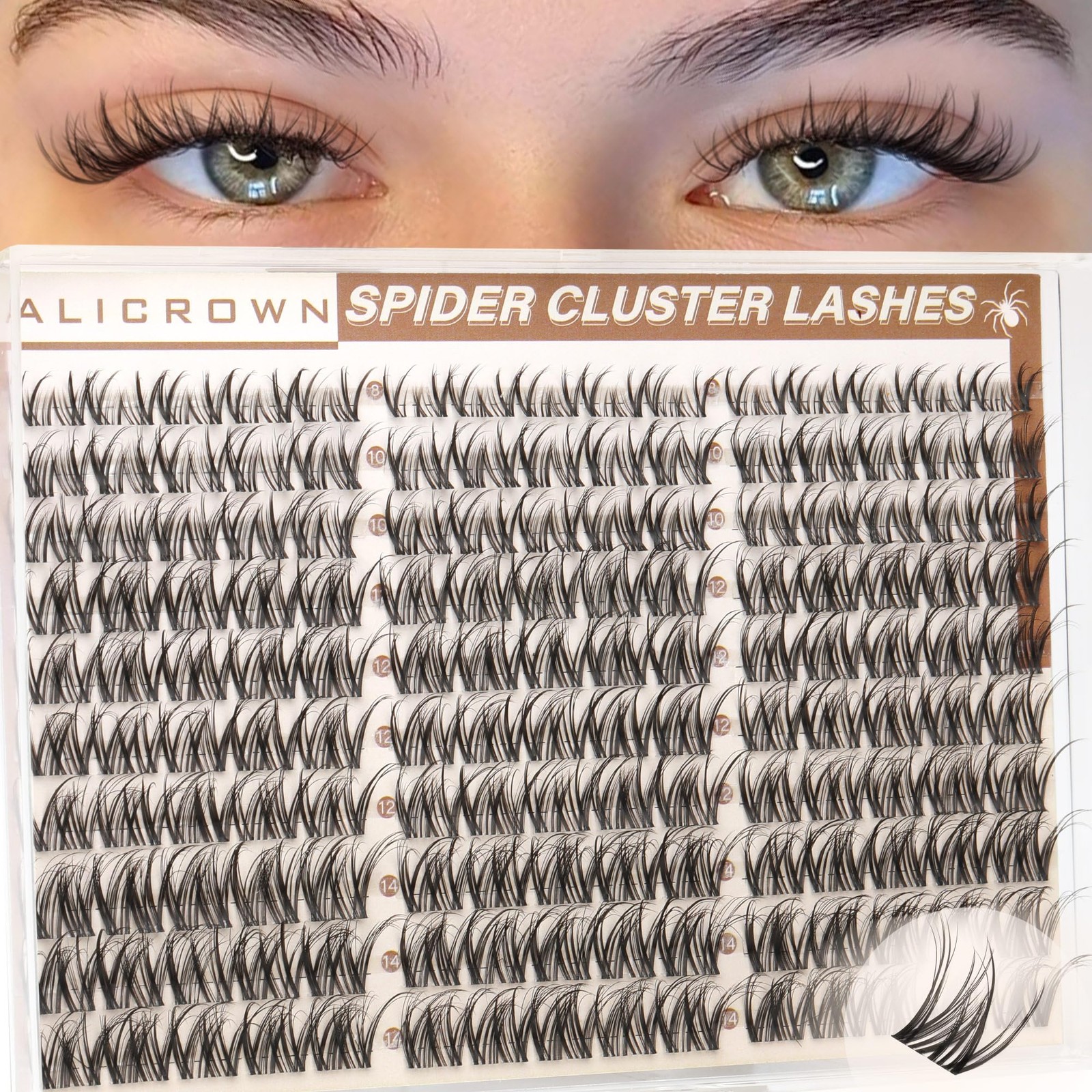 Spider Lash Clusters Breeze Wispy Eyelash 150 count (Pack of 1), Black