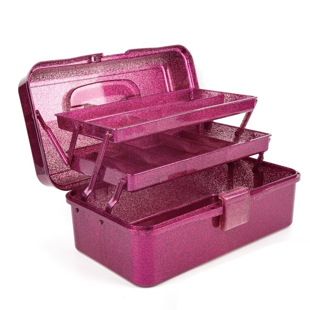 Glitter  & Craft Tool Storage Box,3-Layer Stackable Carry Tackle Box Sewing9932