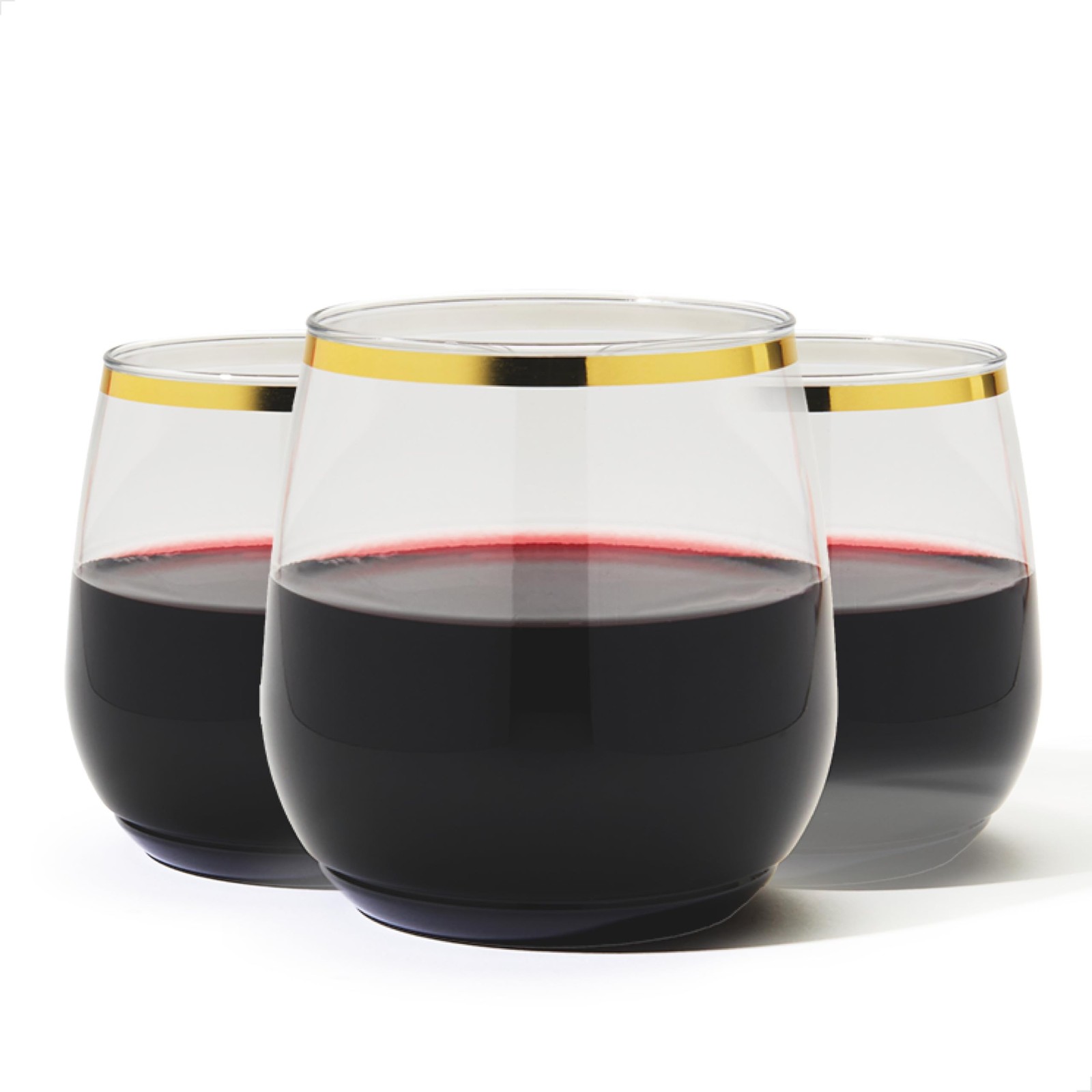 TOSSWARE POP Gold Rim 12oz Vino Jr Set of 12, Premium Quality, Recyclable, Un...