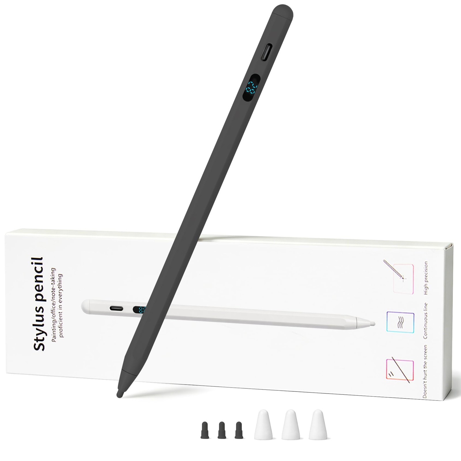 Active Stylus Pen with LED Display, 2-in-1 Dual Modes Digital Pencil for iPad...