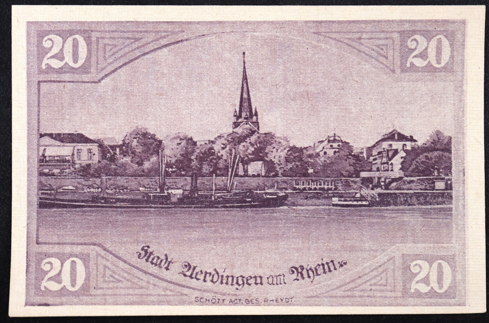 UERDINGEN 1918 20 Mark Grossnotgeld German Notgeld Banknote