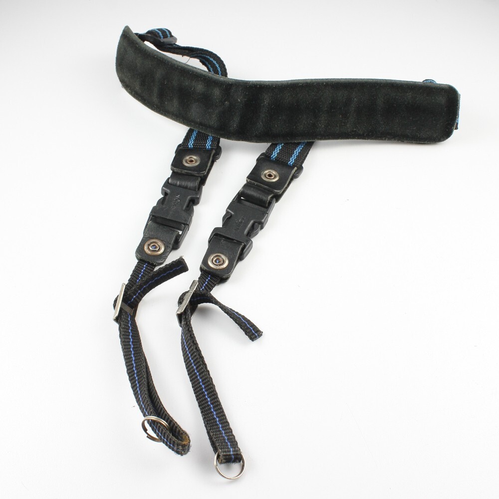 Nifco Padded Black/Blue Nylon/Suede - Camera Neck Strap w/Quick Release
