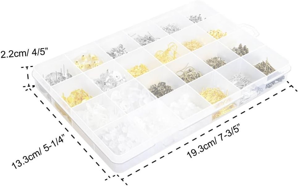 2400Pcs Earring Making Supplies Kit with 24 Style Earring Hooks, Earring Back...