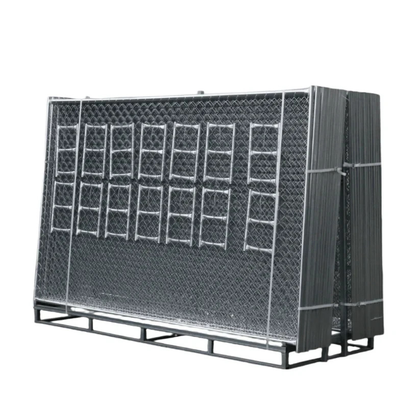 10x6ft Chain Link Steel Fence Panel and Base 20pcs for Construction Site