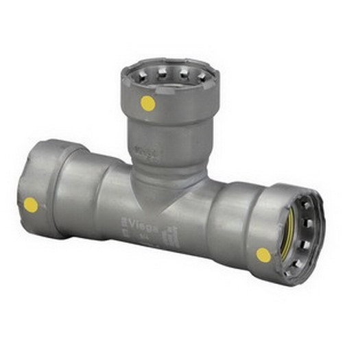 Viega 1/2" x 1/2" x 1/2" Press Tee in Carbon Steel, Zinc-Nickel Coating - 25301