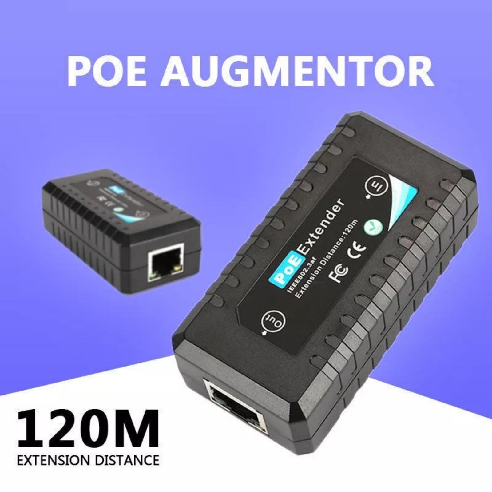 1 Port 10/100M POE Extender IEEE802.3af For Ethernet Security Systems IP Camera