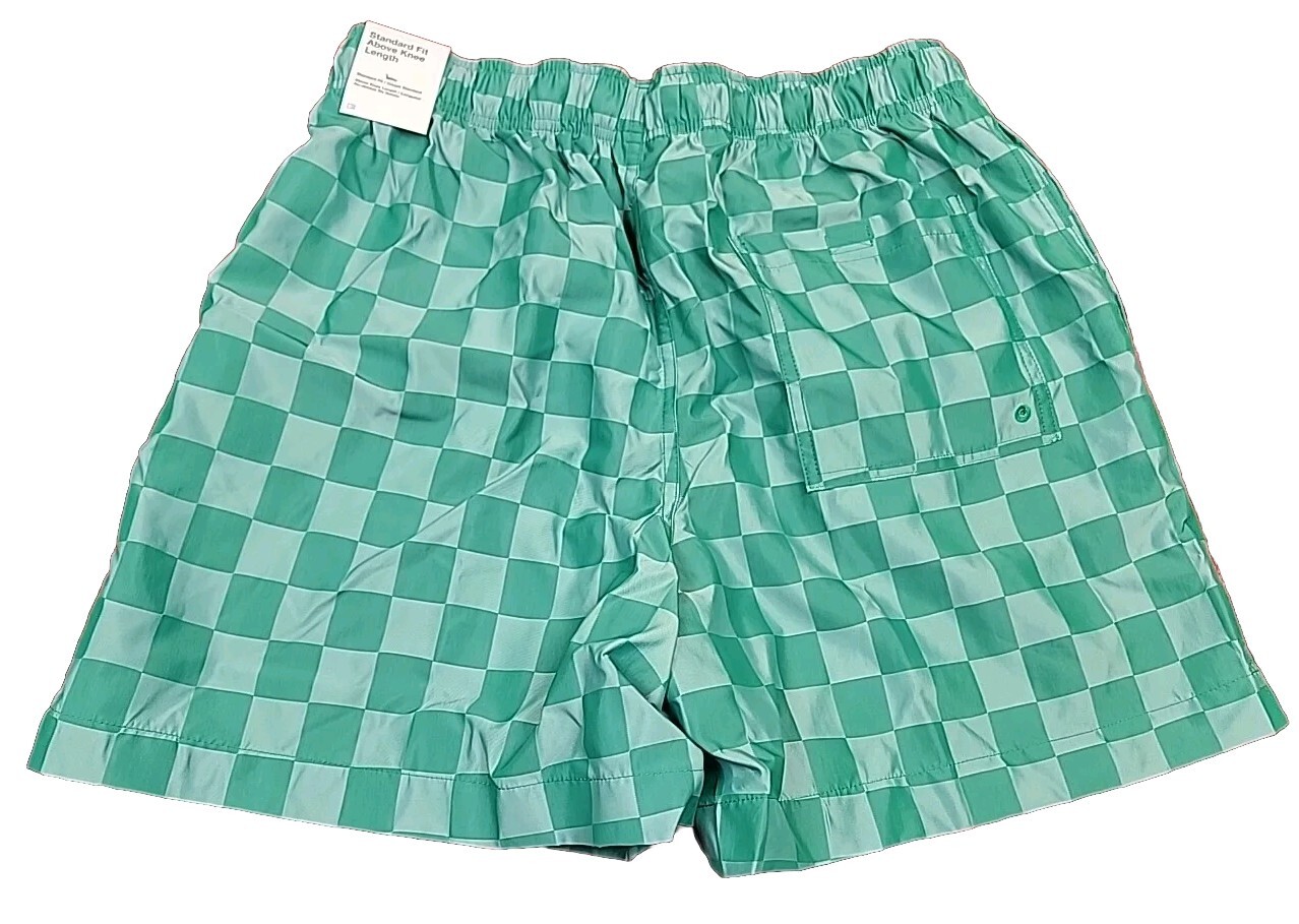 NEW NWT Nike Men's Club Flow WEAVE Checkers Green Shorts FN3098-365 MEN'S M