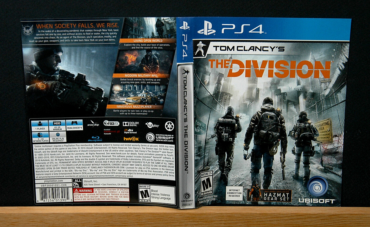 THE DIVISION   Cover Only (Sony PS4 ) NO GAME  Authentic