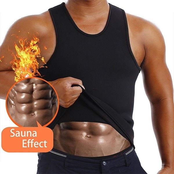 Alacki Men's Vest Body Shaper Slimming Shirt Tummy Control Sauna Gym Vest