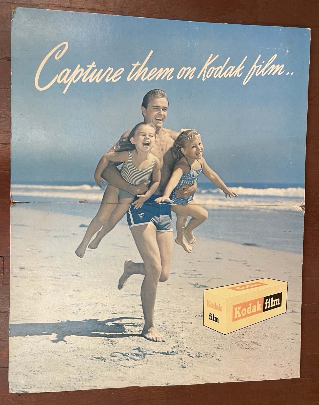 Kodak Film Stand Up Store Display Vintage Advertising Sign 25x31 Inches