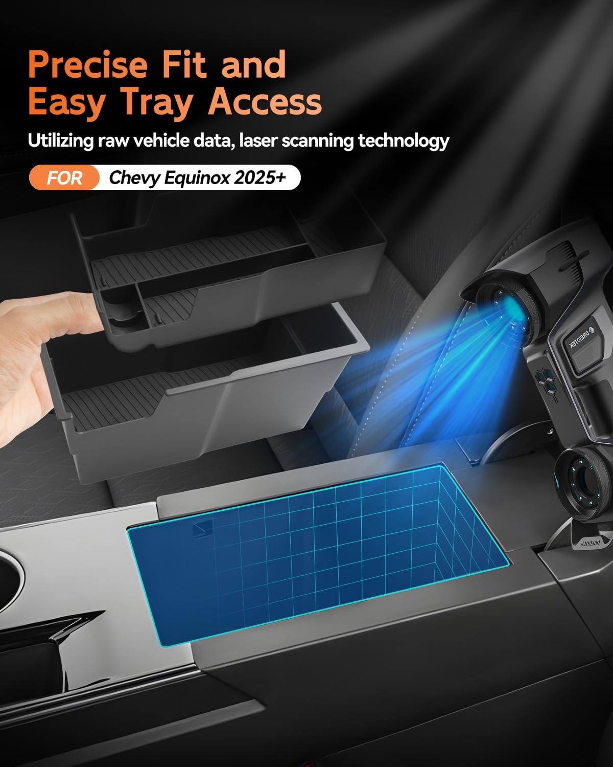 Double Layer Center Console Armrest Organizer Tray Insert For Chevy Equinox