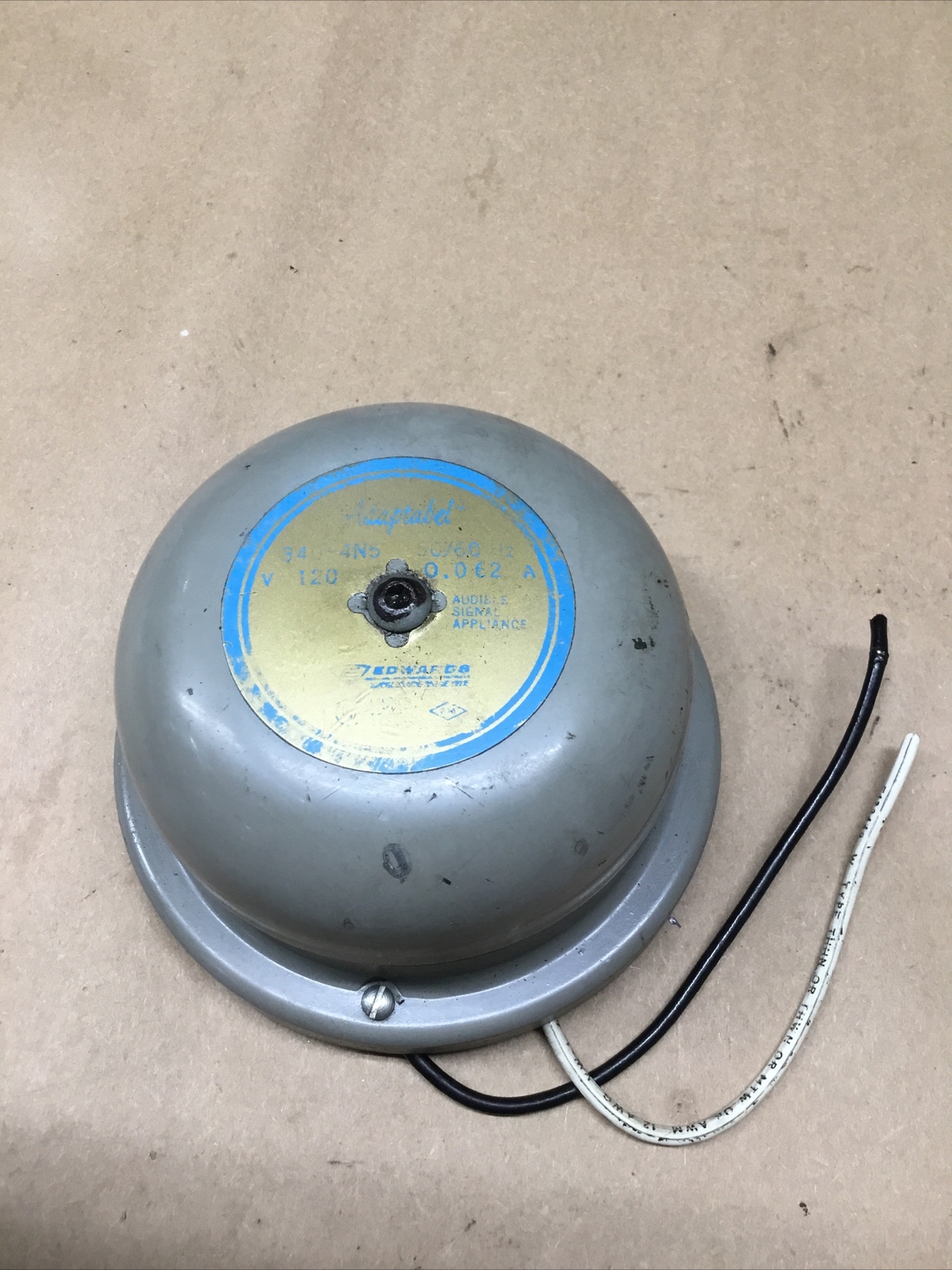 Alarm Bell, Edwards Signaling, Adaptabel, 340-4N5, V:120 A:0.062 #715K113