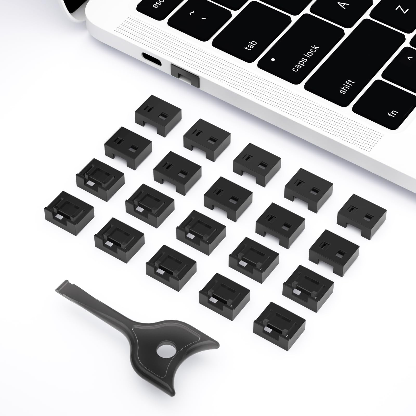USBA Port Lock Removable TypeA Data Protection With 1 Key Black 20 PCS