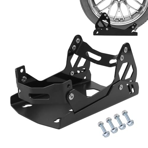Motorcycle Wheel Chock 1800 lbs Capacity, Portable & Adjustable Front Black