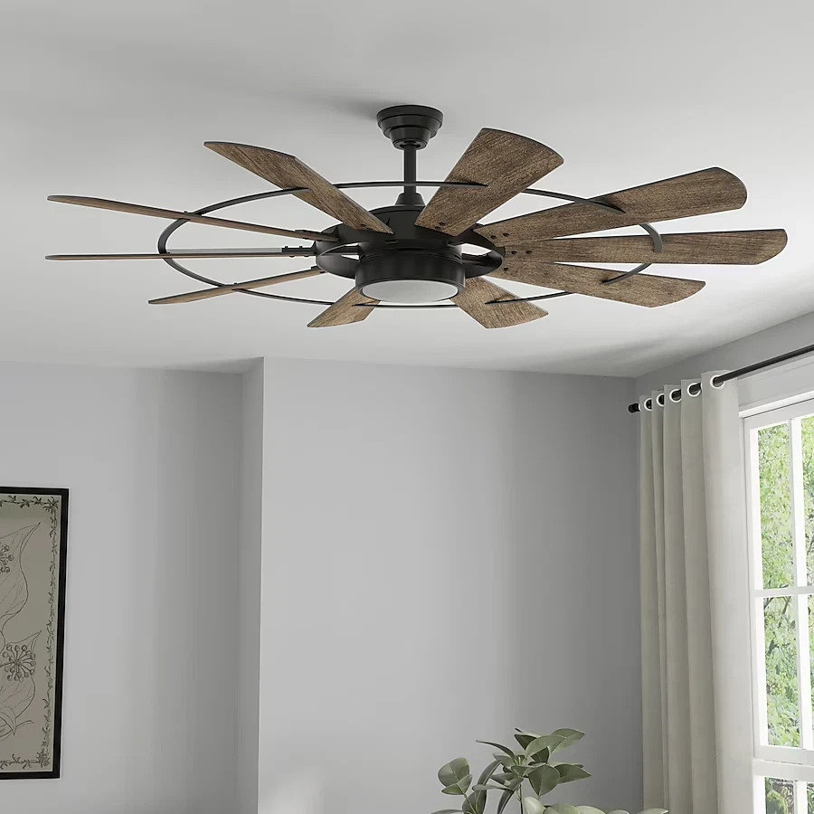 60" Large Windmill Ceiling Fan + Remote Industrial Farmhouse Indoor Space