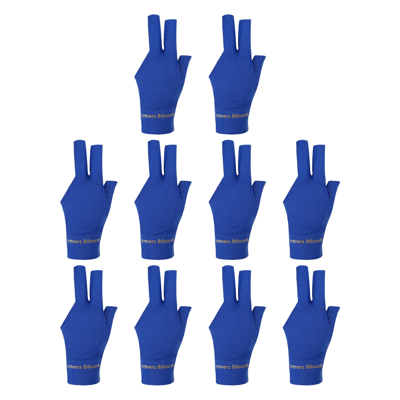 10Pcs 3 Finger Pool Glove Left Hand Billiard Gloves Blue