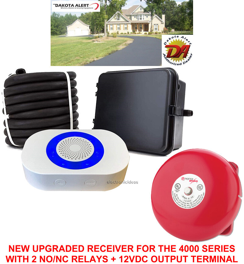 DAKOTA ALERT DCRH-4K PLUS / DCRH-4000 PLUS RUBBER HOSE DRIVEWAY ALARM + BELL
