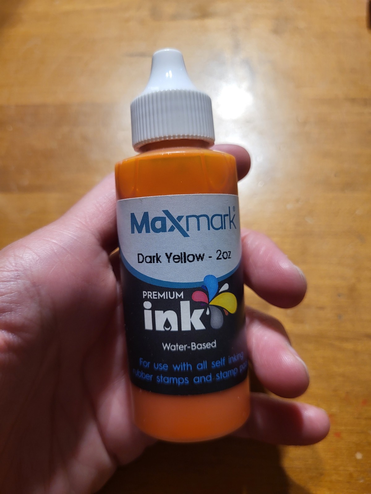 MaxMark Premium Dark Yellow Water Based Ink 2 oz Refill