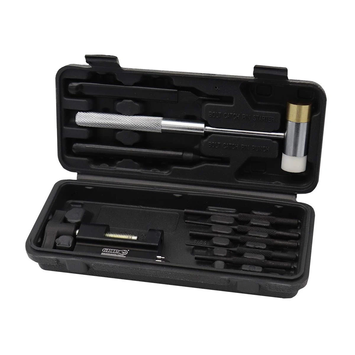 Grip 10 pc Master Gunsmithing Roll Pin Tool Kit - Dual Head Mallet, Bolt...