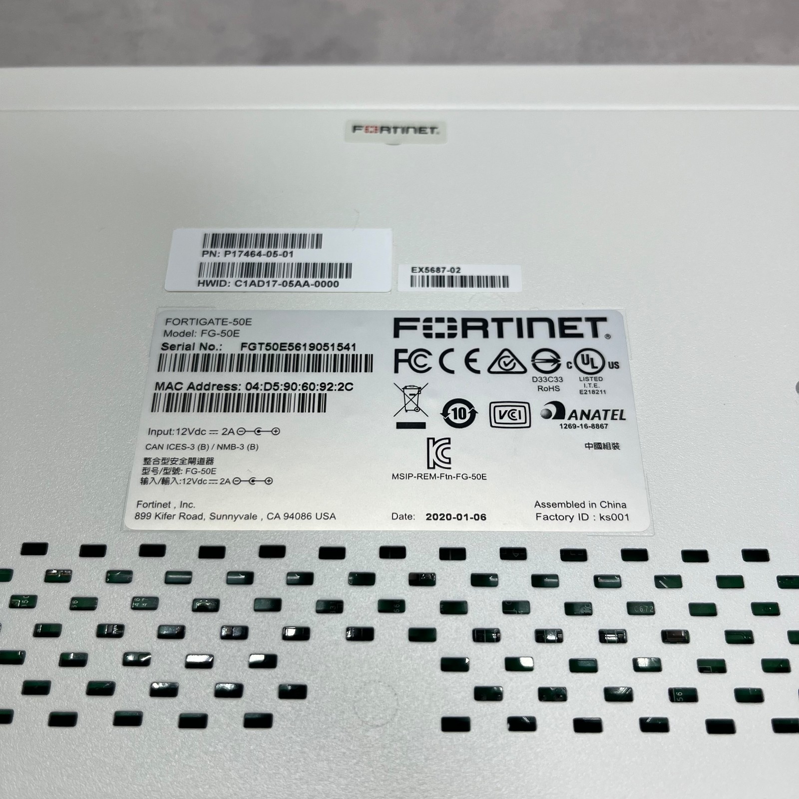 Fortinet FG-50E Fortigate-50E Network Security Firewall Tested Good!【10 Sets!!】