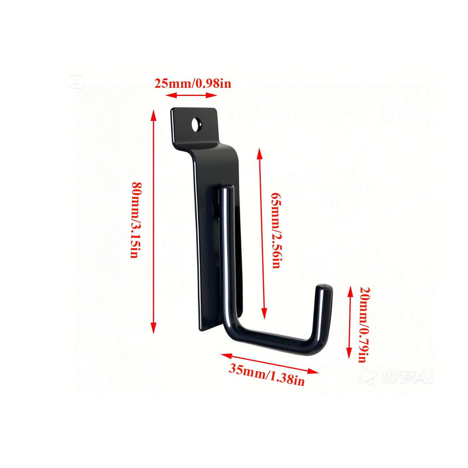 25 PCS J Shaped Slatwall Hooks Pegboard Gridwall Heavy Duty Shelf Brackets