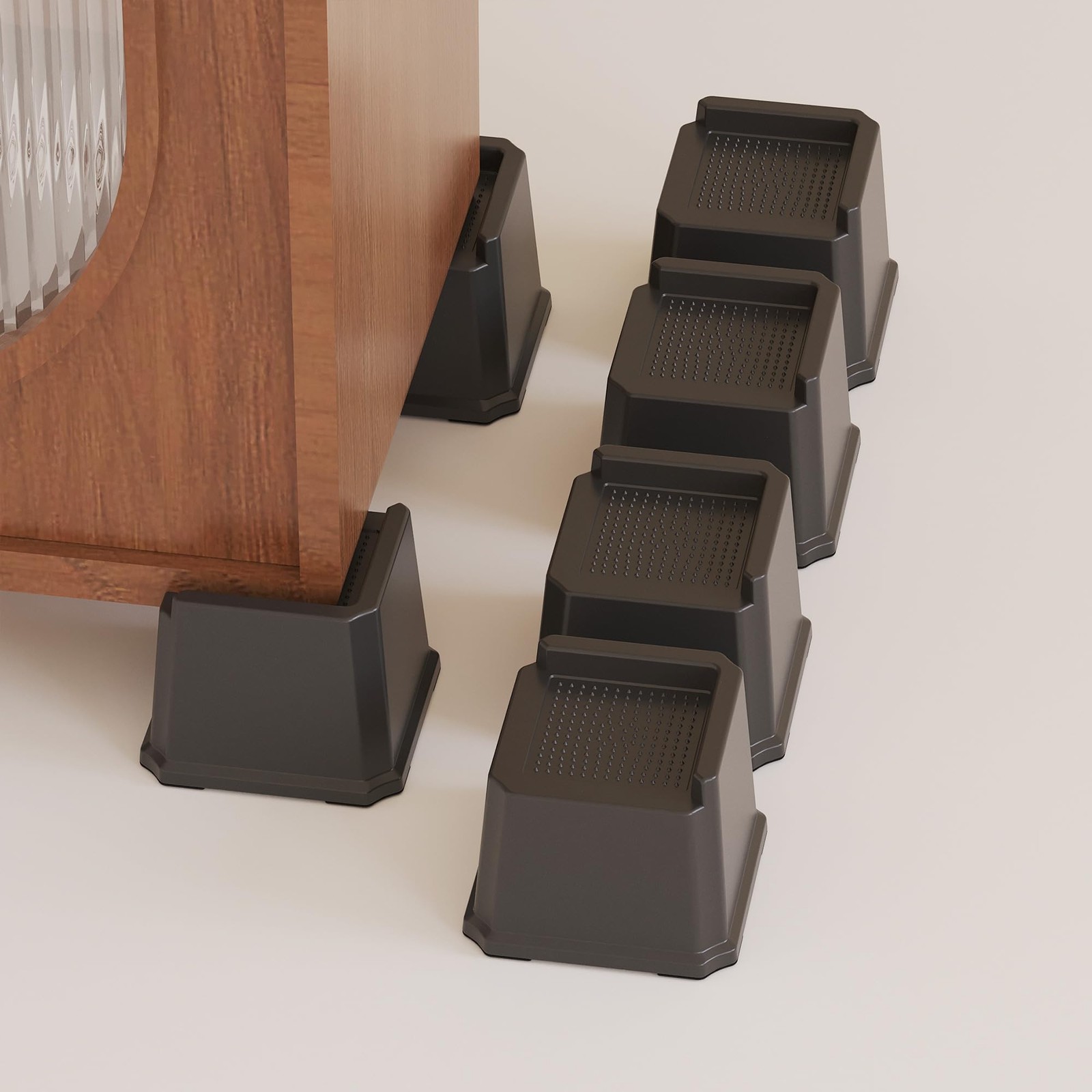 Bed Risers 3 Inch Heavy Duty, L Shape Furniture Risers for Bed Frame, Couch, ...