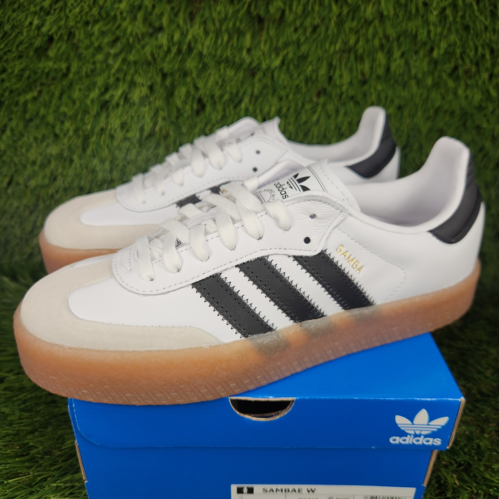 Adidas Sambae Womens Samba OG White Black Gum Bottom Shoes Classic Trendy JI1349