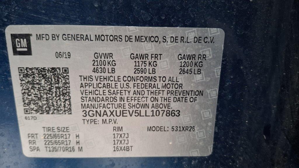 Used Floor Jack fits: 2020 Chevrolet Equinox Grade A