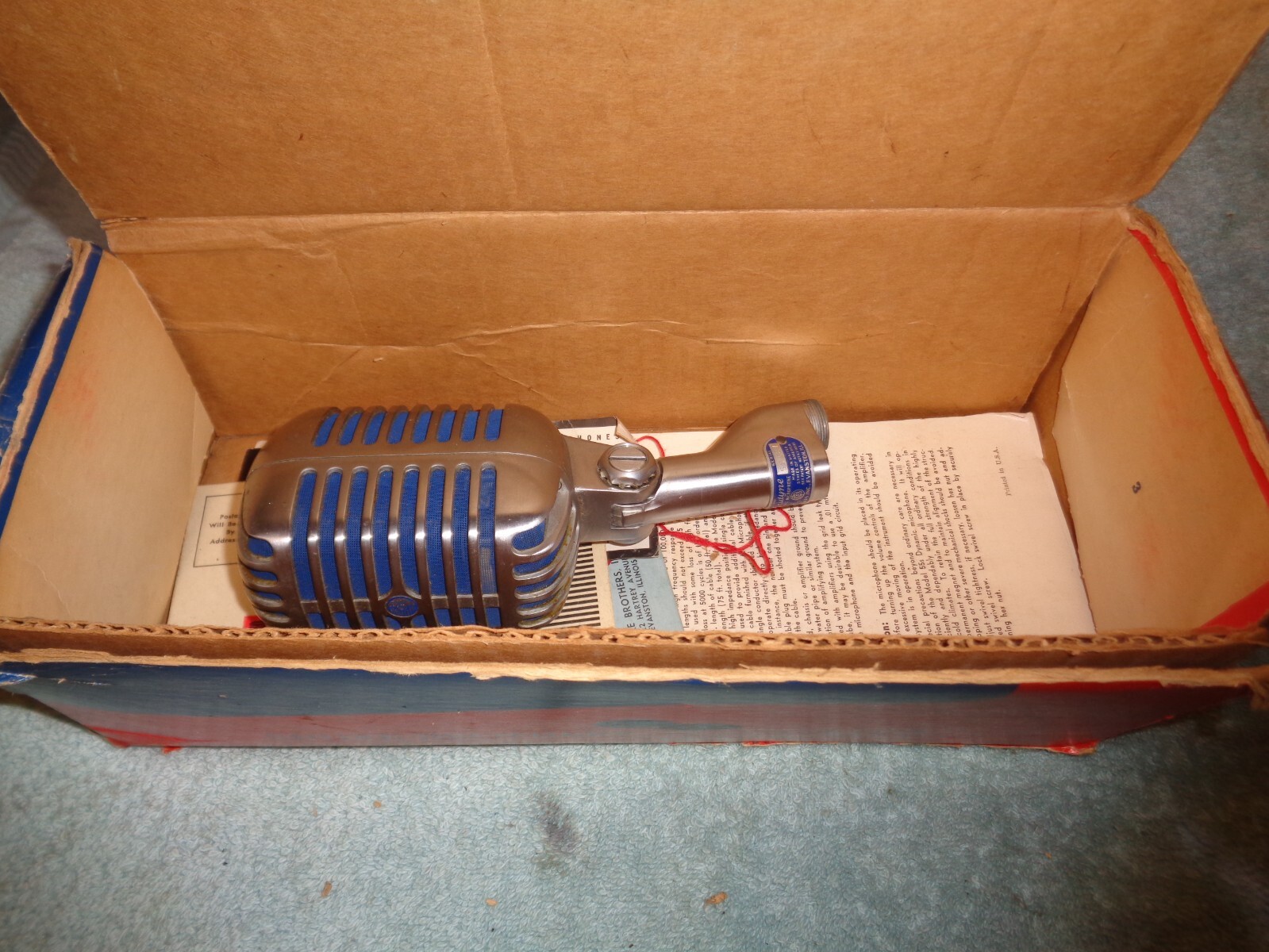 Shure 55S Vintage Dynamic Elvis Art Deco Microphone (tested, works well)
