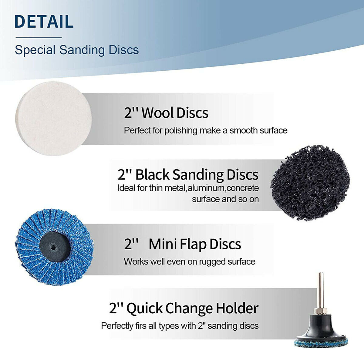71PCS 2" Roll Lock Sanding Discs Set W/ 1/4 Holder Die Grinder Quick Change Disc