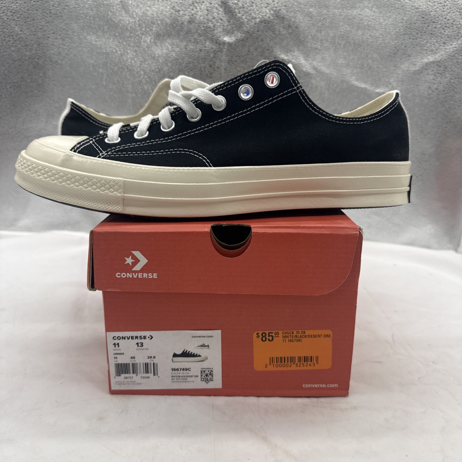Converse CTAS 70 OX 166749C Black Leopard Casual Shoes Sneakers Size 11 Unisex