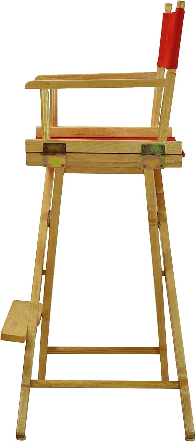 Director's Chair ,Natural Frame/Red Canvas,30" Bar Height