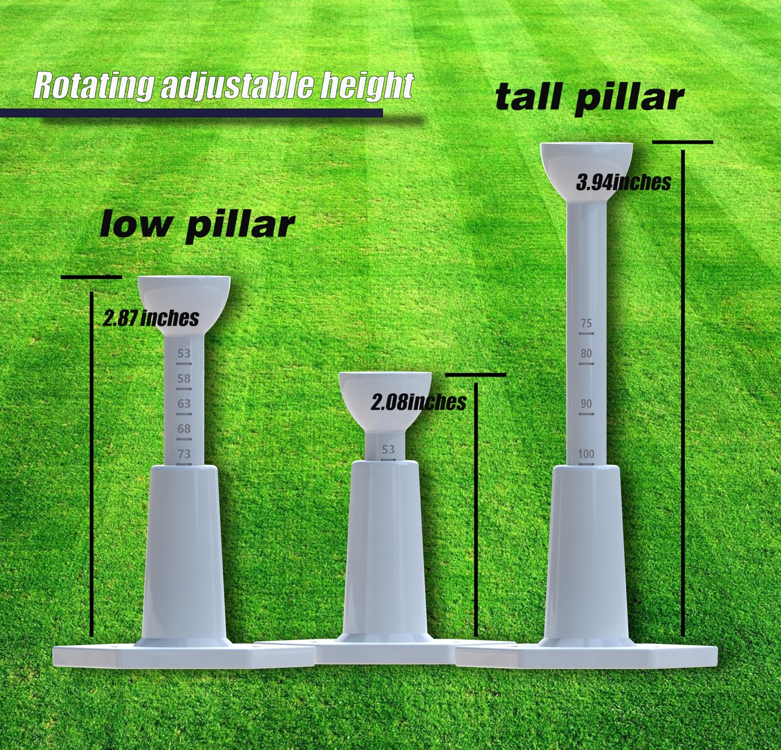 2 Pack Adjustable Unbreakable Golf Tee Rubber Mats Driving Range Accessory