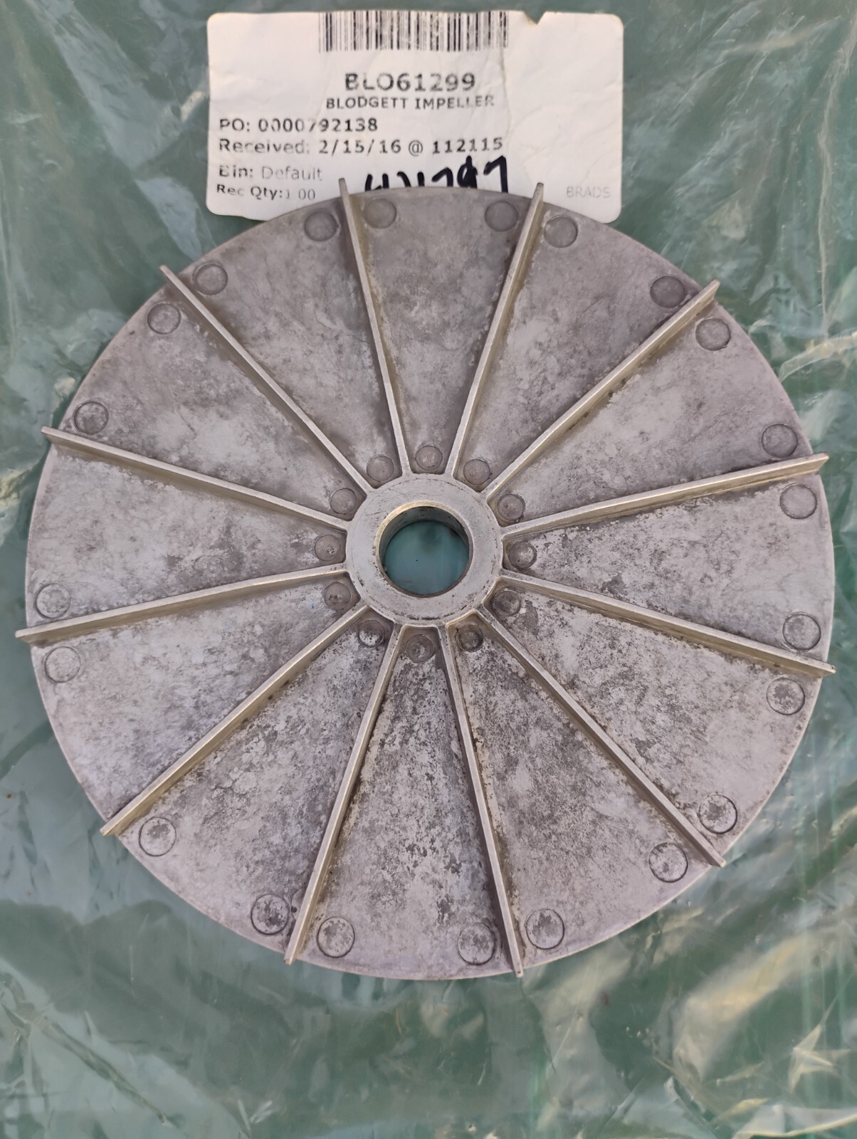 Blodgett 61299 Impeller/Fan, Blower Motor
