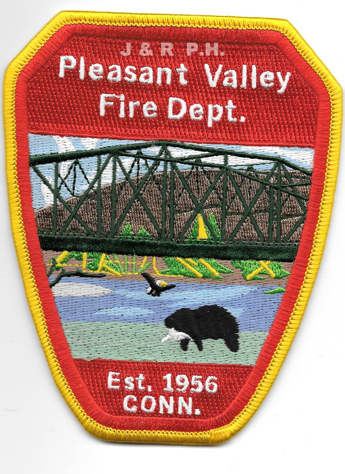 Pleasant Valley - 1965  Fire Dept., Connecticut  (4" x 5" size) fire patch