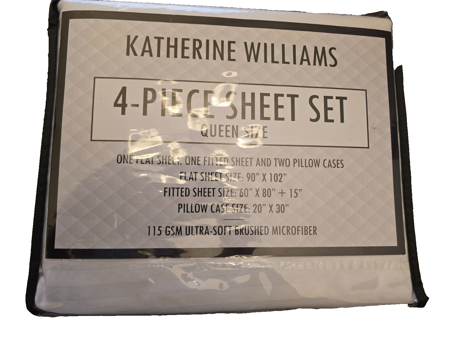 Queen soft brushed microfiber sheet set 4 pieces Kathrine Williams New in packas
