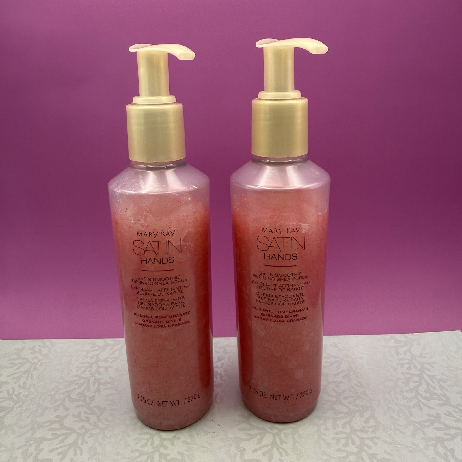Mary Kay Satin Hands Satin smoothie Shea Scrub BLISSFUL POMEGRANATE Lot  Of 2