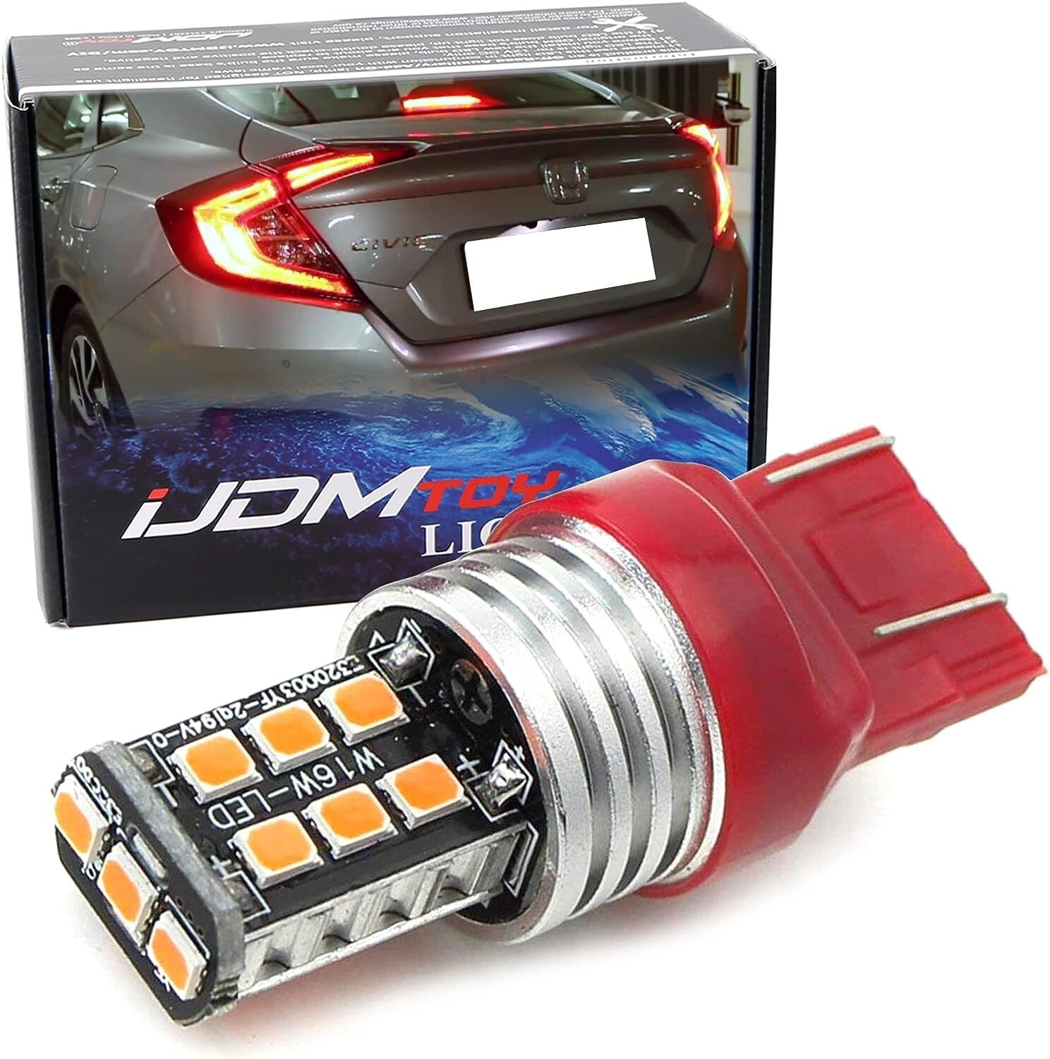 Strobe/Flashing Red 15-LED Replacement Bulb For 2012-21 Civic Third Brake Light