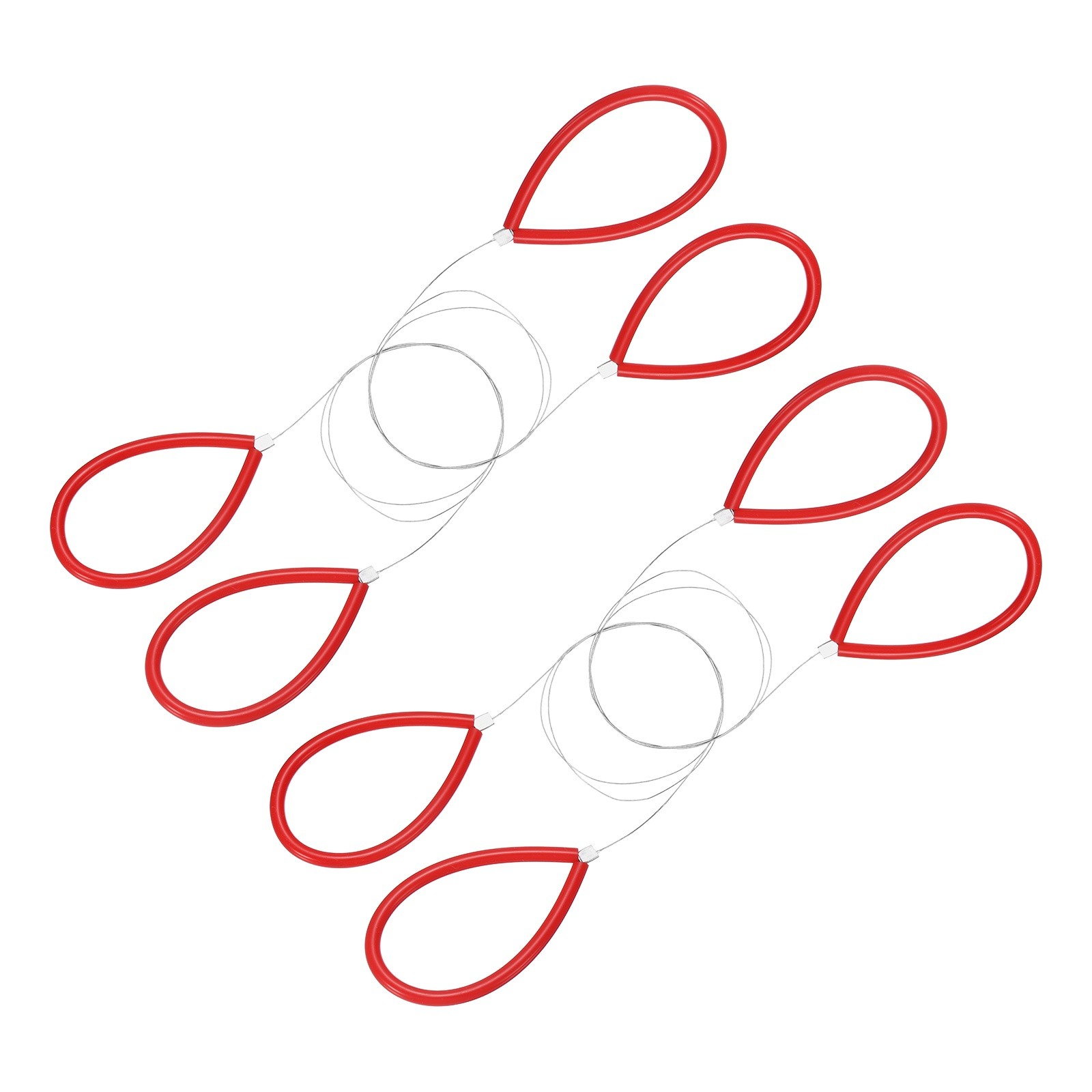 4pcs Pottery Wire Tool with Rubber Handle for Pottery, Red