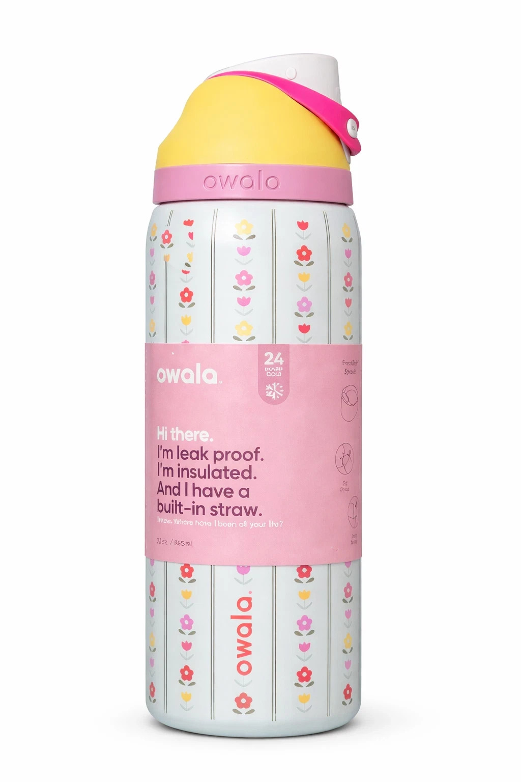 Owala 32oz FreeSip Stainless Steel  Flower crown Water Bottle-2025 Gift