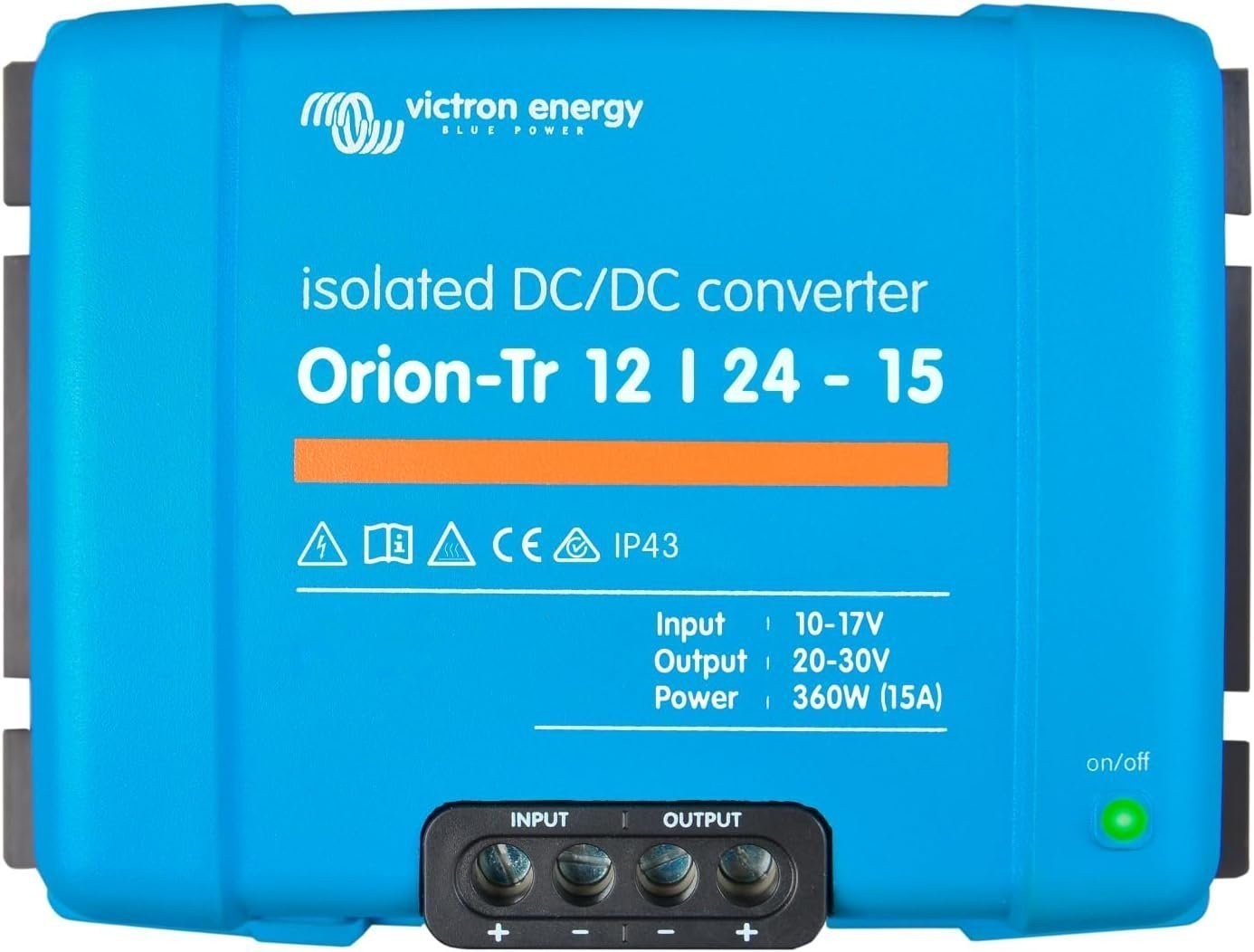 Victron Energy Orion-Tr IP43 12/24-Volt 15 amp 360-Watt Isolated DC-DC Converter