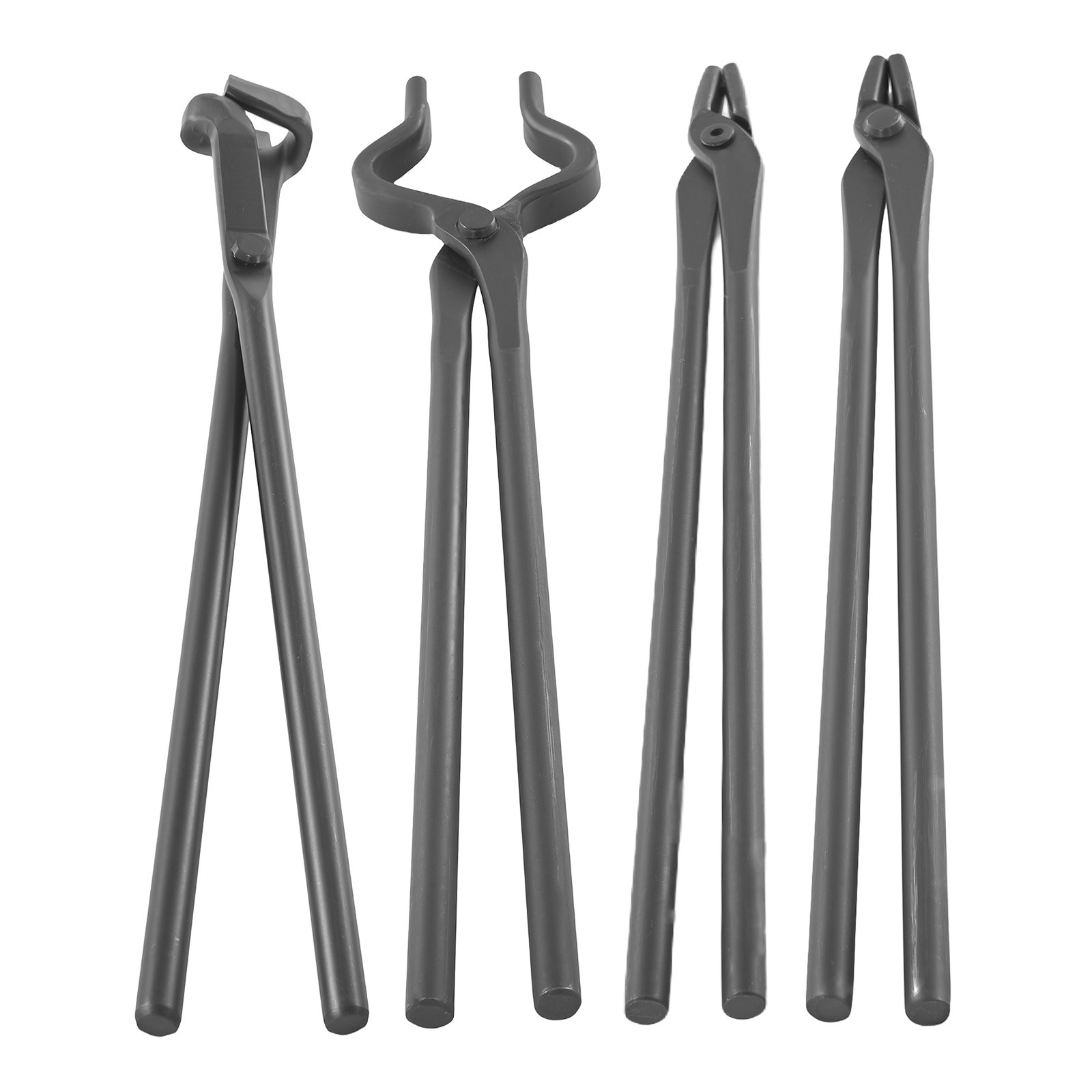 4pcs Tongs Set Flat V Bit Blade Wolf Jaw Carbon Steel Blacksmith Forging Tools