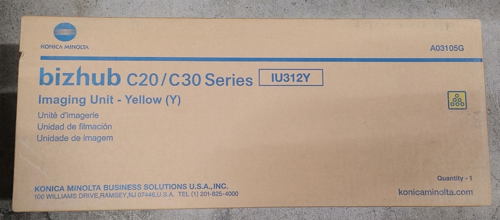 Genuine Konica Minolta IU312Y A03105G Yellow Imaging Drum Bizhub C20/P/PX/X C30P