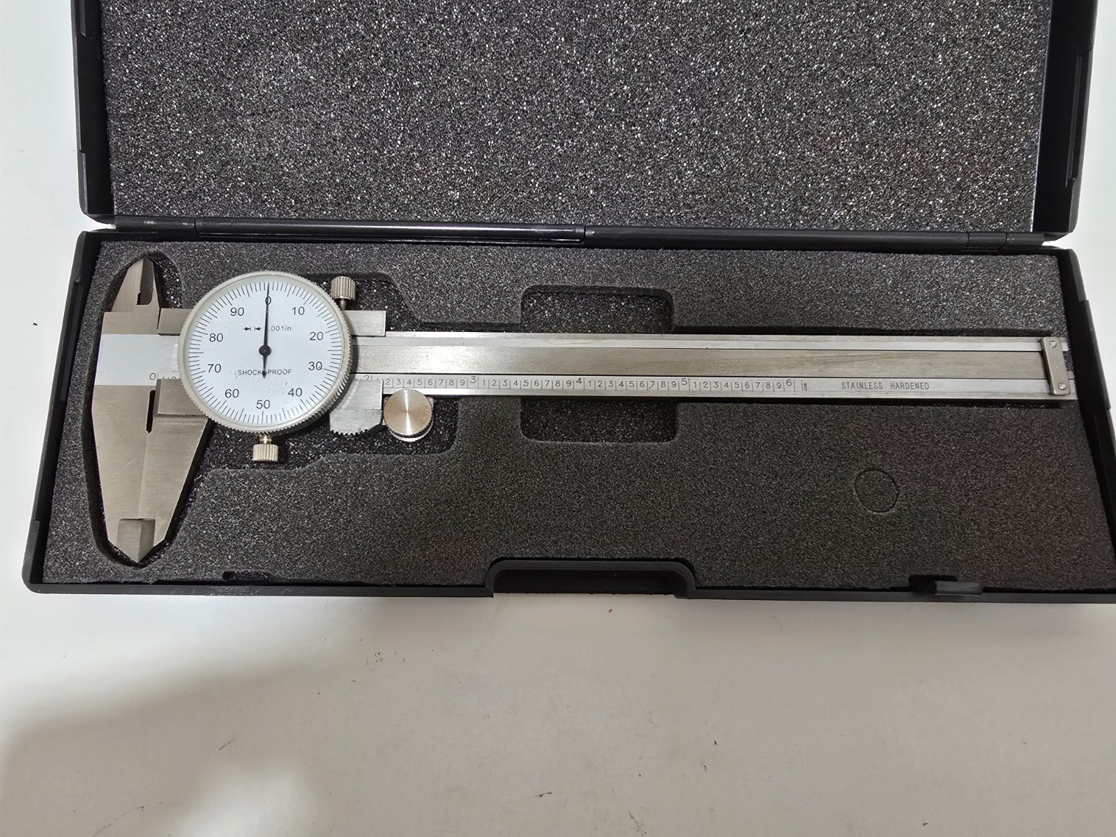 6in" Shockproof Thread Dial Vernier Caliper 0-6" Standard With Plastic Case