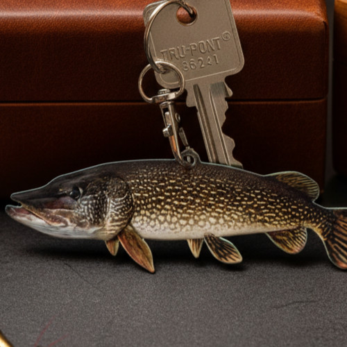 Northern Pike Flat Fish Keychain, Realistic 4" Fish Keychain, Boat Keychains