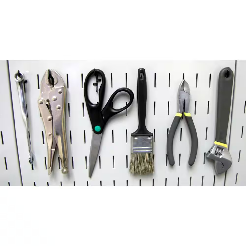 1 In. Vertical Black Slotted Metal Pegboard Workstation Accessory Kit