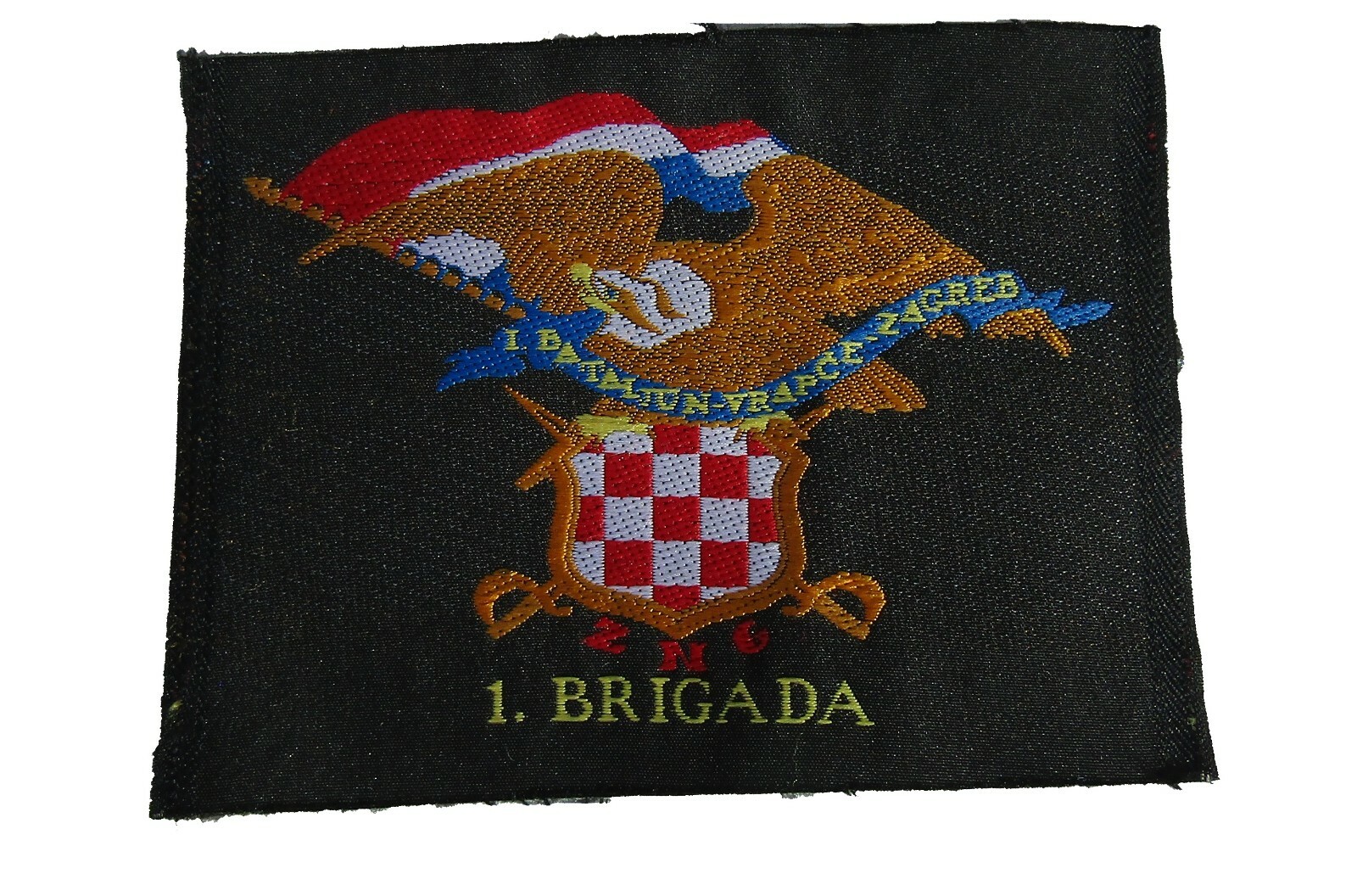 Croatian Sleeve Patch .BOJNA 1. BRIGADE ZNG. Zagreb 1991