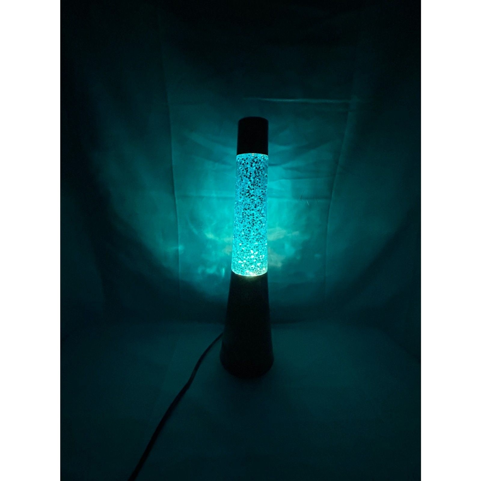 IT Glitter Lamp Bluetooth Speaker Lights Up Switch Blue Black