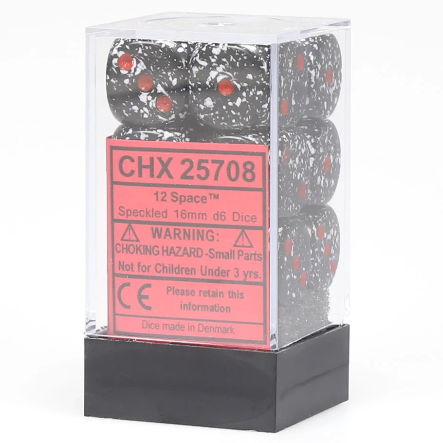 Chessex Speckled Space 16 mm D6 Dice Block (12 dice)