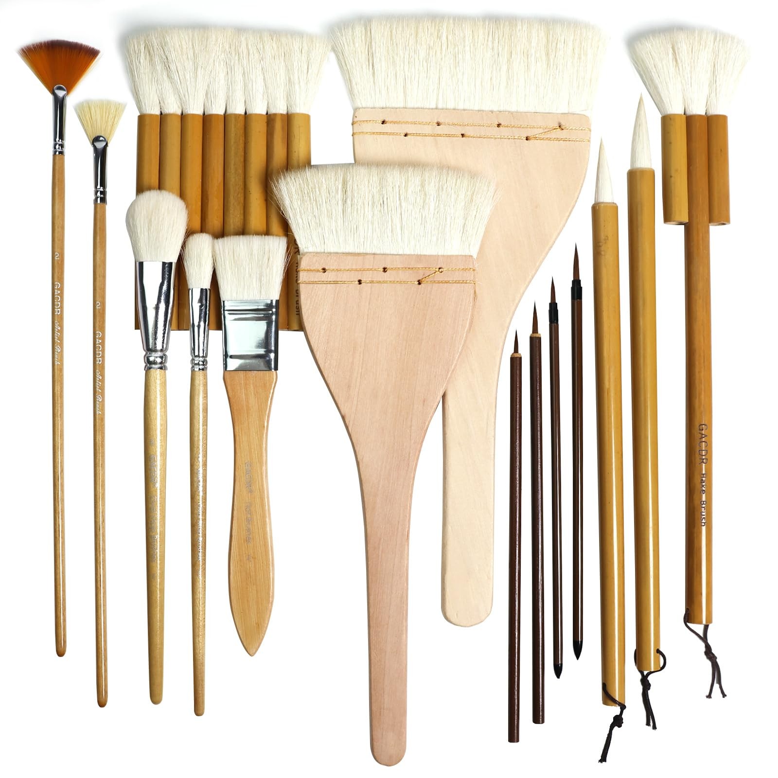 GACDR Pottery Brushes for Glazing, 15 Pcs Ceramic Brush Set With Storage Box,...